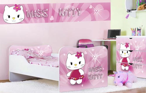 Růžový dětský pokoj pro holky Miss Kitty