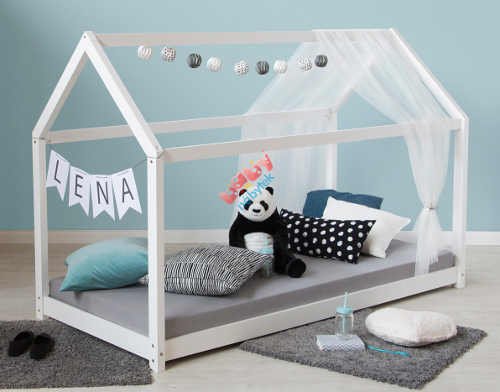 Bílá dřevěná dětská postel domeček Lena