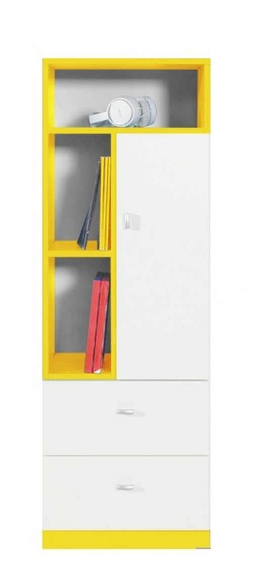 Dětská bílo-žlutá skříňka s regálem Asko MOBI 7