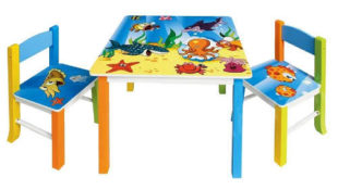 Dětský set jídelní nábytku s obrázky oceánu