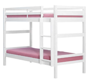 Levná bílá dřevěná dětská patrová postel GIGA