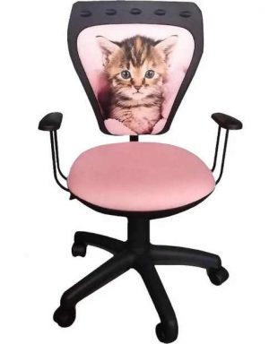 Pojízdná židle s obrázkem kotěte