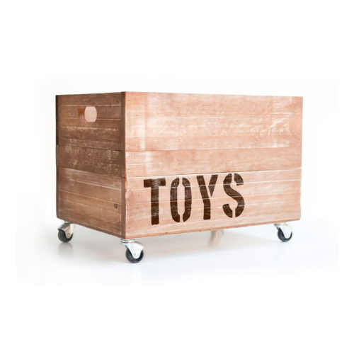 Dřevěná praktická krabice na hračky