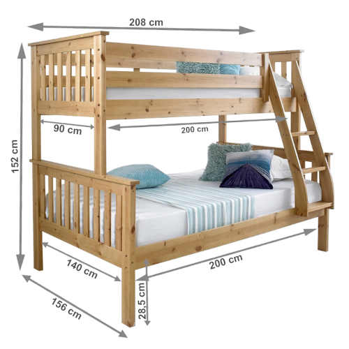 patrová dřevěná rozložitelná postel