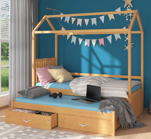 Moderní dřevěná dětská postel domeček