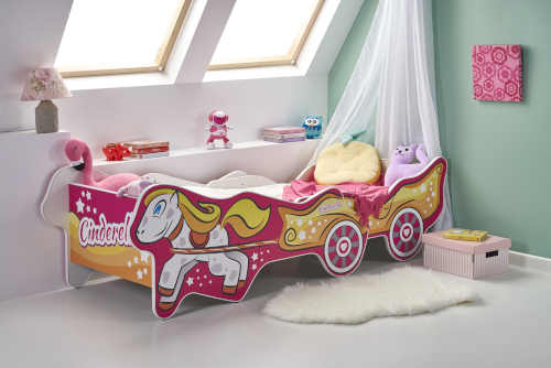 růžová dětská postel z lamina