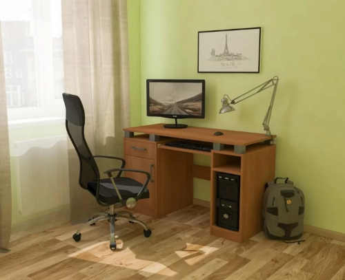 prostorný dřevěný psací stůl
